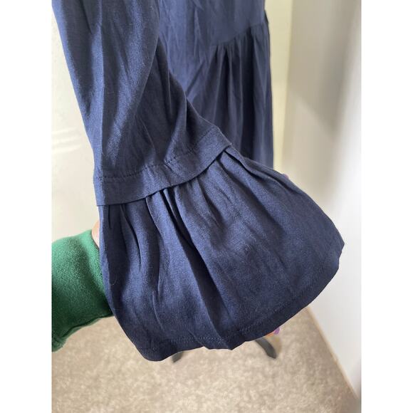 J.Jill Women's Embroidered Boho Western Casual Cotton Modal Blend Top Blue M - Picture 8 of 10